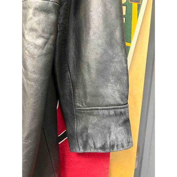 111 State Genuine Leather Biker Jacket Womens XL Black Motorcycle Grunge Goth - Picture 4 of 7